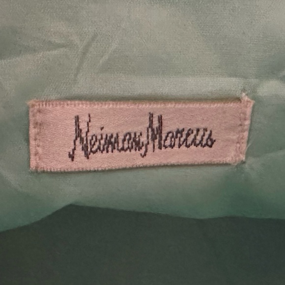 NEIMAN MARCUS Green Floral Tote Bag with Bamboo Handles Vintage 1970’s Beauty - Picture 3 of 15